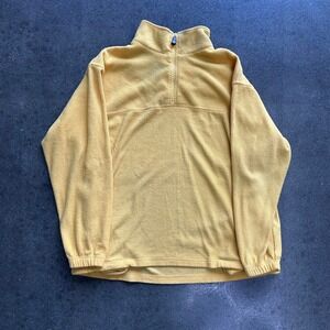 Vintage Architect Size XL Yellow Knitted Polyester Quarter Zip Sweatshirt